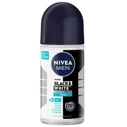 Deodorant antiperspirant rollon 72h Black & White Fresh  Nivea Men 50 ml