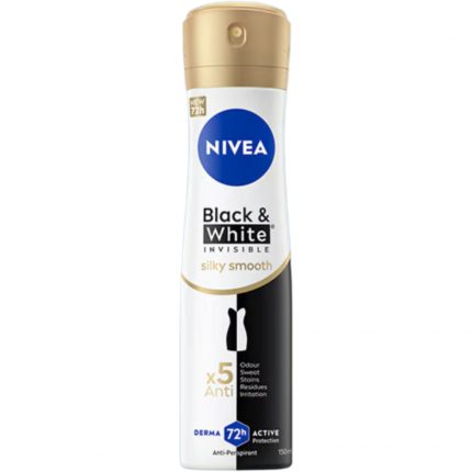 Deodorant antiperspirant spray 72h Black & White Silky Smooth Nivea 150 ml