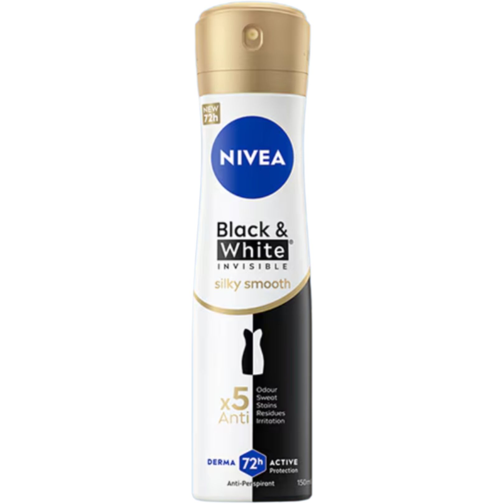 Deodorant antiperspirant spray 72h Black & White Silky Smooth Nivea 150 ml 1 Deodorant antiperspirant spray 72h Black & White Silky Smooth Nivea 150 ml - imagine 1
