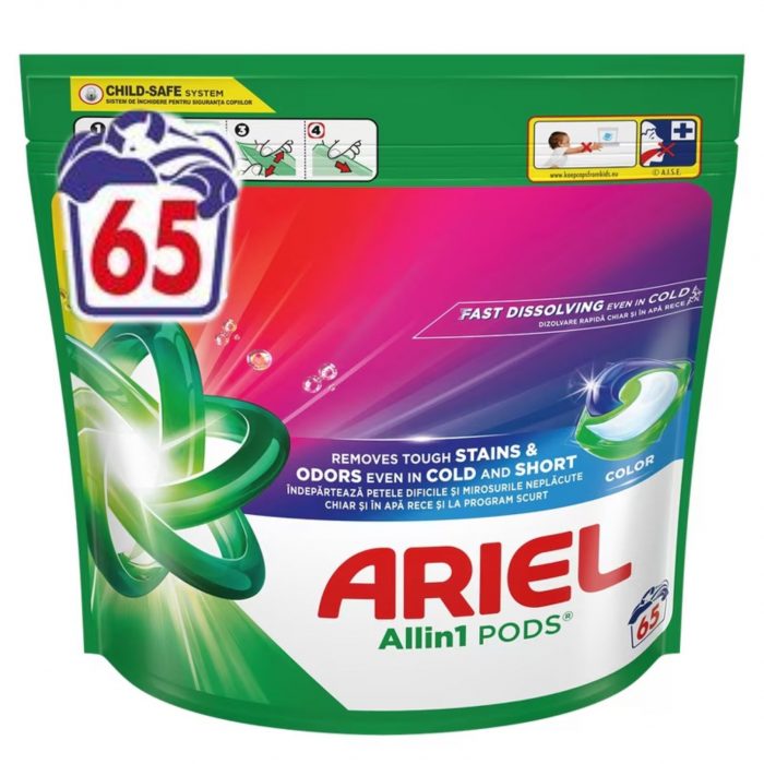 Detergent rufe capsule color Ariel 65 capusle punga Detergent rufe capsule color Ariel 65 capsule / punga - imagine 1