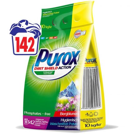 Detergent rufe pudra Universal Purox 10 kg 142 spalari