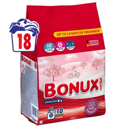 Detergent rufe pudra automat Pure Magnolia Bonux 1.17 kg 18 spalari