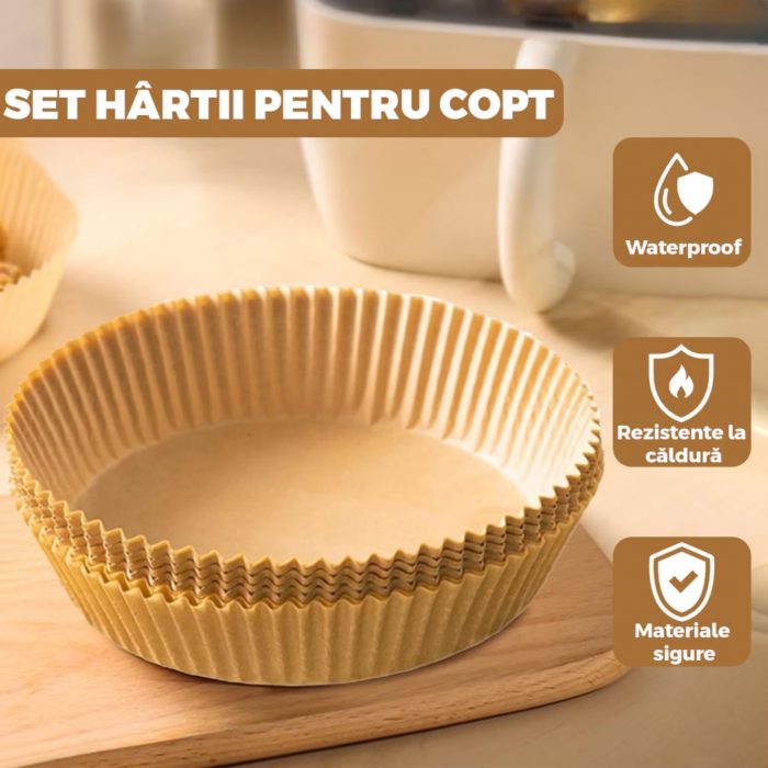 Hartie copt rotunda  Air Frayer 16 cm Clarina 50 buc / set - imagine 2