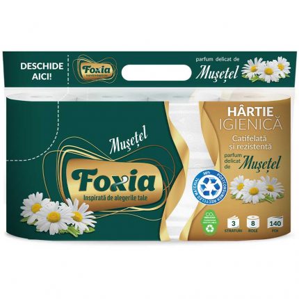 Hartie igienica 3 straturi Musetel Foxia 8 role / set