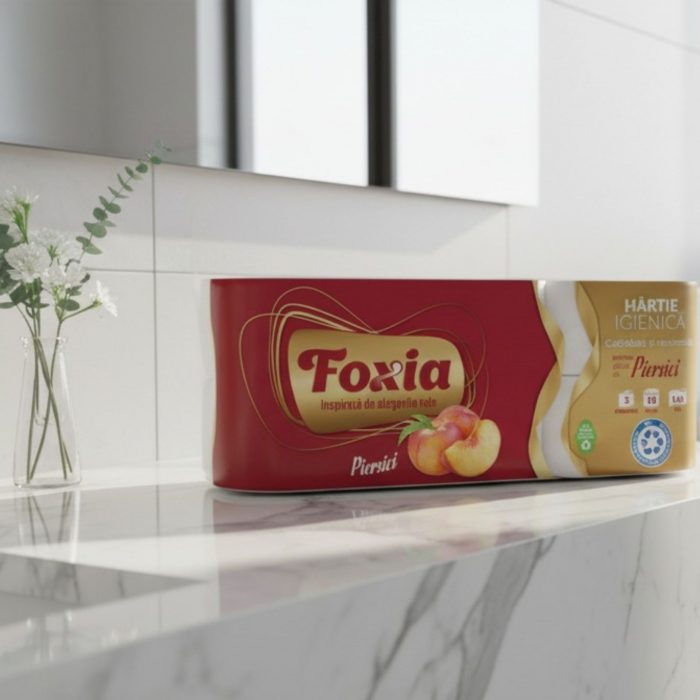 Hartie igienica 3 straturi Piersica Foxia 10 role / set - imagine 2