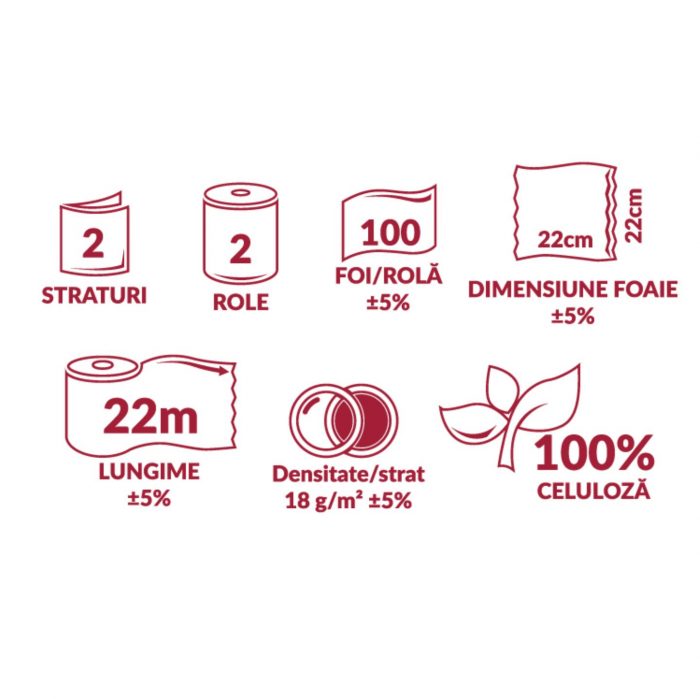 Prosop bucatarie 2 straturi 22 m Foxia 2 role / set - imagine 3