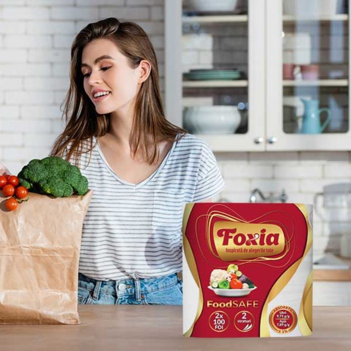 Prosop bucatarie 2 straturi 22 m Foxia 2 role / set - imagine 2