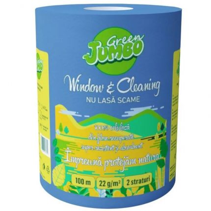 Prosop pentru curatenie fara scame 2 straturi 100 m Green Jumbo 1 buc