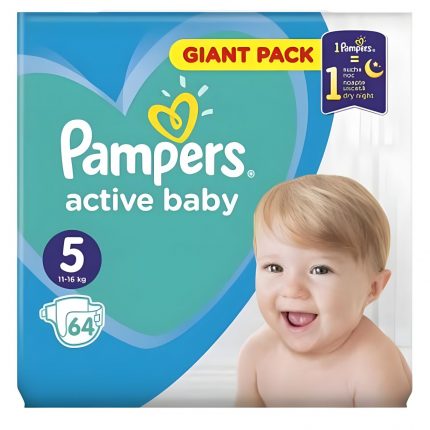 Scutece marimea 5, 11-16 kg Pampers Active Baby 64 buc / pachet