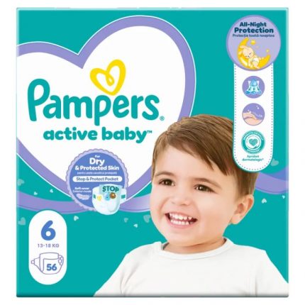 Scutece marimea 6 13-18 kg Pampers Active Baby 56 buc / pachet