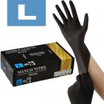 Manusi negre nitril nepudrate marimea L 100 buc/set