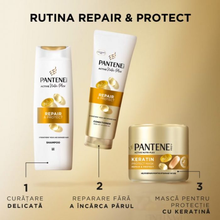 Sampon hidratant par deteriorat Repair & Protect Pantene 325 ml - imagine 2