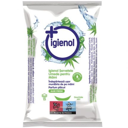 Servetele umede pentru maini Aloe Igienol 15 buc/set
