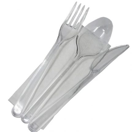 Tacam set TRIS (L+F+C+S) reutilizabil transparent 100 buc/set