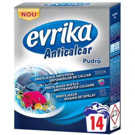 Pudra anticalcar pentru masina de spalat 3IN1 Evrika 420 g 14 spalari