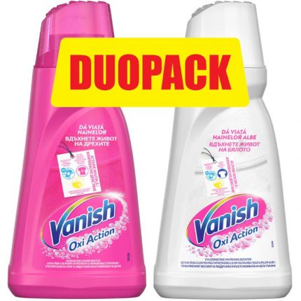 Solutie pentru indepartarea petelor lichid Pink + White Vanish 2x1L