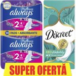 Absorbante Platinum marimea 2 Always 14 buc / pachet + Absorbante zilnice Discreet 20 buc /set