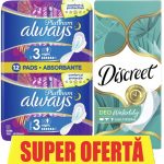 Absorbante Platinum marimea 3 Always 14 buc / pachet + Absorbante zilnice Discreet 20 buc /set