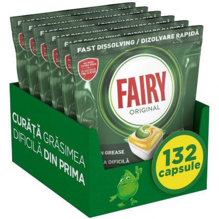Detergent capsule pentru masina de spalat vase Lemon Original Fairy 6x297 g 132 spalari