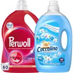 Detergent rufe lichid Haine Colorate Perwoll 3L 60 spalari + Balsam rufe Aria di Primavera Coccolino 3L 40 spalari