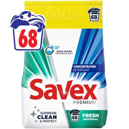 Detergent rufe pudra automat Fresh Savex 5.5 kg 68 spalari
