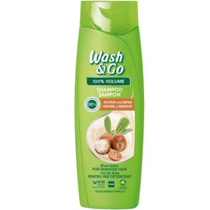 Sampon pentru par deteriorat Unt de Shea Wash & Go  360 ml