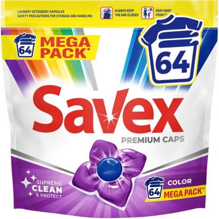 Detergent rufe capsule Color Savex 64 spalari / punga
