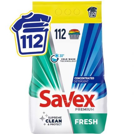 Detergent rufe pudra automat Fresh Savex 9 kg 112 spalari