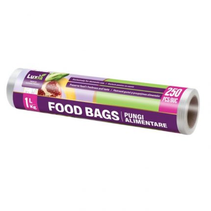 Pungi alimentare pe rola 1kg Luxia 250 buc/rola