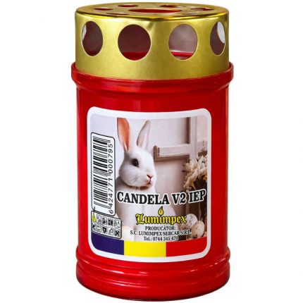 Candela plastic cu capac ardere 15 ore V2 IEP Lumimpex 1buc