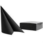 Servetele de masa 2 straturi 38x38 Negre Pap Star 50 buc/set
