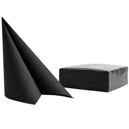 Servetele de masa 2 straturi 38x38 Negre Pap Star 50 buc/set