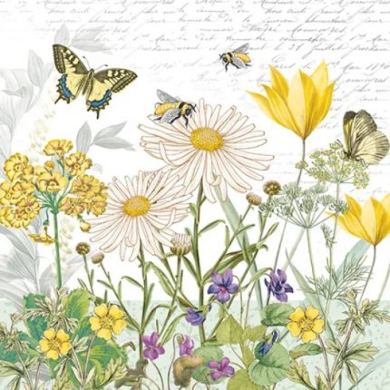 Servetele de masa 3 straturi 33x33 model Floral Nouveau 20 buc/set