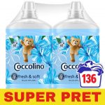 Balsam rufe Blue Splash Fresh&Soft Coccolino 2 x 1700 ml 136 spalari