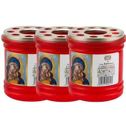 Candela plastic cu capac ardere 15 ore T15 Lumimpex 3 x 1buc