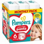 Scutece marimea 6, 13-19 kg Pampers Pants 2 pachete 72 bucati