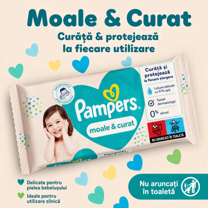 Servetele umede Soft Clean Pampers 9 pachete 540 buc - imagine 2