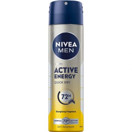 Deodorant antiperspirant spray 72h Active Energy Quick Dry Nivea Men 150 ml