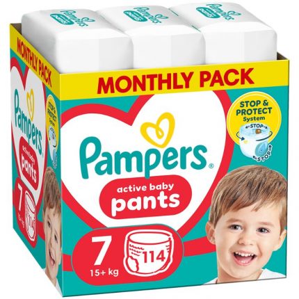 Scutece marimea 7, 15+ kg Pampers Pants 3 pachete 114 bucati