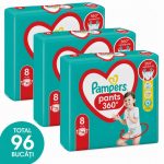 Scutece marimea 8, 17+ kg Pampers Pants 3 pachete 96 bucati