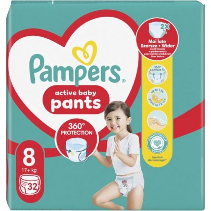 Scutece marimea 8, 17+ kg Pampers Pants 32 buc / pachet