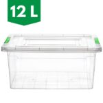 Cutie depozitare plastic transparent cu capac 12L 1buc