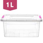 Cutie depozitare plastic transparent cu capac 1L 1buc