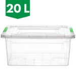 Cutie depozitare plastic transparent cu capac 20L 1buc