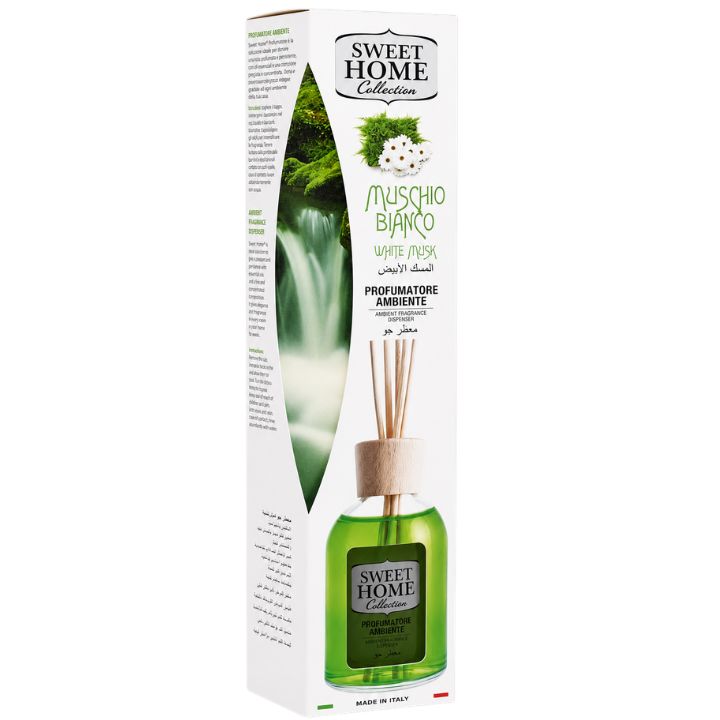 Odorizant camera cu betisoare Muschio Bianco Sweet Home 100 ml Odorizant camera cu betisoare Muschio Bianco Sweet Home 100 ml - imagine 1