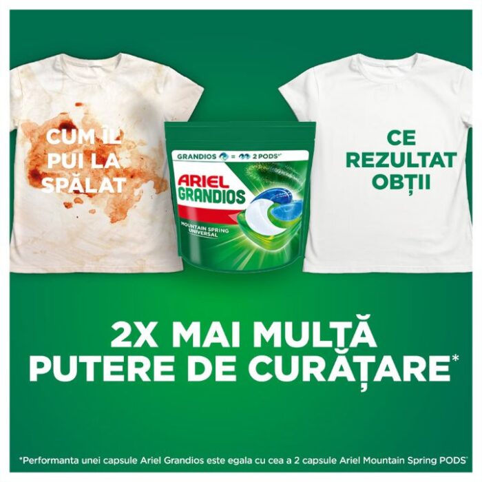 Detergent rufe capsule Mountain Spring Ariel Grandios 40 capsule / punga - imagine 2