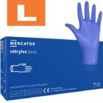 Manusi albastre nitril nepudrate marimea L 100 buc/set