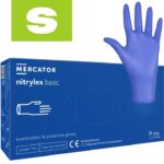 Manusi albastre nitril nepudrate marimea S 100 buc/set