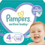 Scutece marimea 4, 9-14 kg Pampers Active Baby 132 buc / pachet