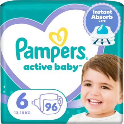 Scutece marimea 6, 13-18 kg Pampers Active Baby 96 buc / pachet